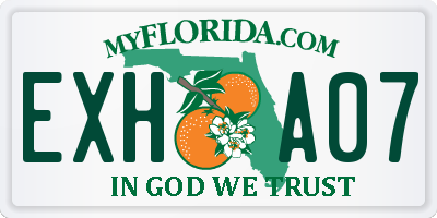 FL license plate EXHA07