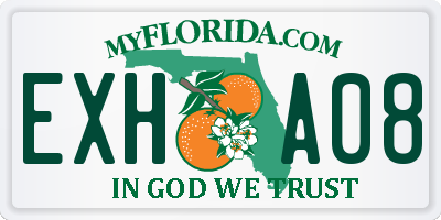 FL license plate EXHA08