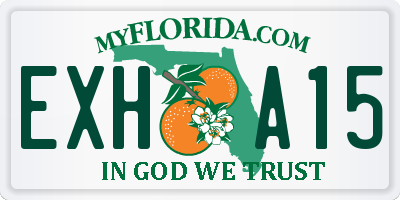 FL license plate EXHA15