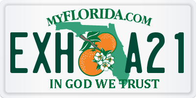 FL license plate EXHA21