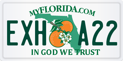 FL license plate EXHA22
