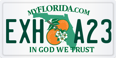 FL license plate EXHA23