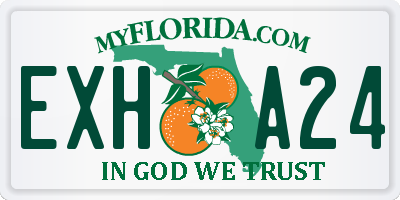 FL license plate EXHA24