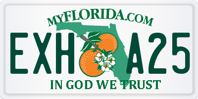 FL license plate EXHA25