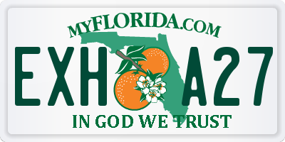 FL license plate EXHA27