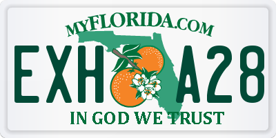 FL license plate EXHA28