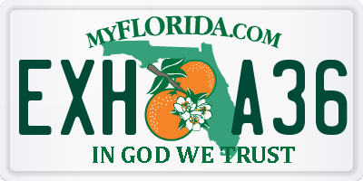 FL license plate EXHA36