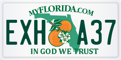 FL license plate EXHA37