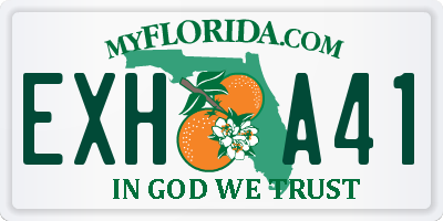 FL license plate EXHA41