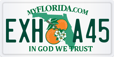 FL license plate EXHA45
