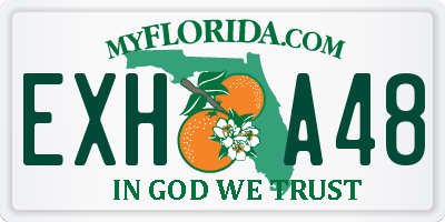 FL license plate EXHA48