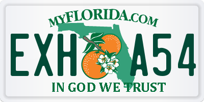 FL license plate EXHA54