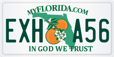 FL license plate EXHA56