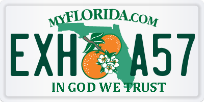 FL license plate EXHA57