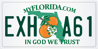 FL license plate EXHA61