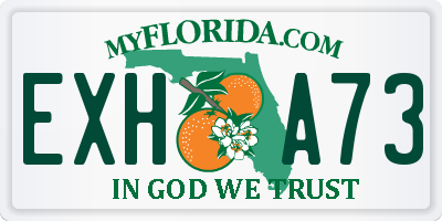 FL license plate EXHA73