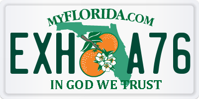 FL license plate EXHA76