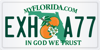 FL license plate EXHA77