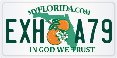 FL license plate EXHA79