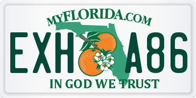 FL license plate EXHA86