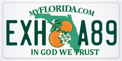 FL license plate EXHA89