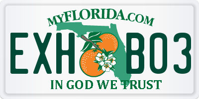 FL license plate EXHB03