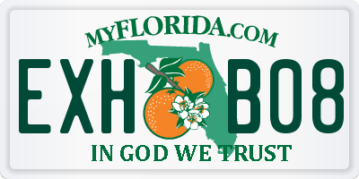 FL license plate EXHB08