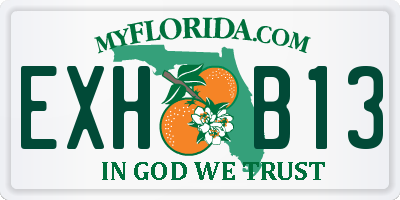 FL license plate EXHB13