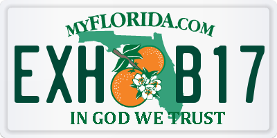 FL license plate EXHB17