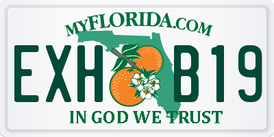 FL license plate EXHB19