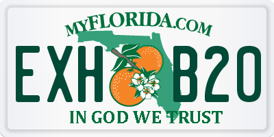 FL license plate EXHB20
