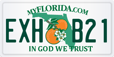 FL license plate EXHB21
