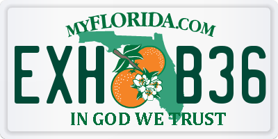 FL license plate EXHB36