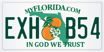 FL license plate EXHB54