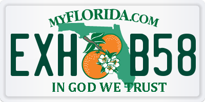 FL license plate EXHB58