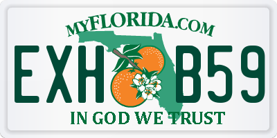 FL license plate EXHB59
