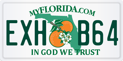 FL license plate EXHB64