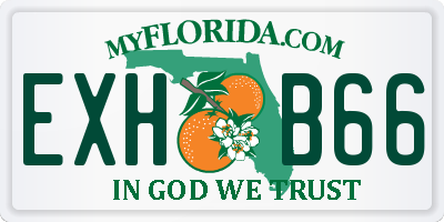 FL license plate EXHB66