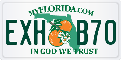 FL license plate EXHB70