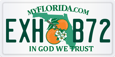 FL license plate EXHB72