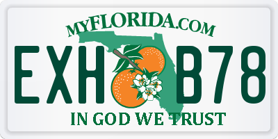 FL license plate EXHB78