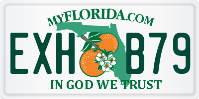 FL license plate EXHB79