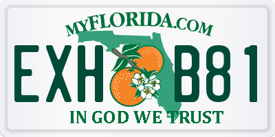 FL license plate EXHB81