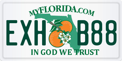 FL license plate EXHB88