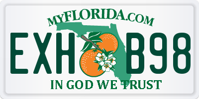 FL license plate EXHB98