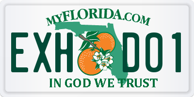 FL license plate EXHD01