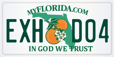 FL license plate EXHD04