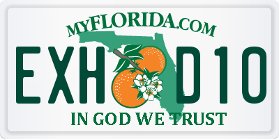 FL license plate EXHD10
