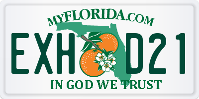 FL license plate EXHD21