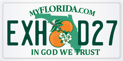 FL license plate EXHD27
